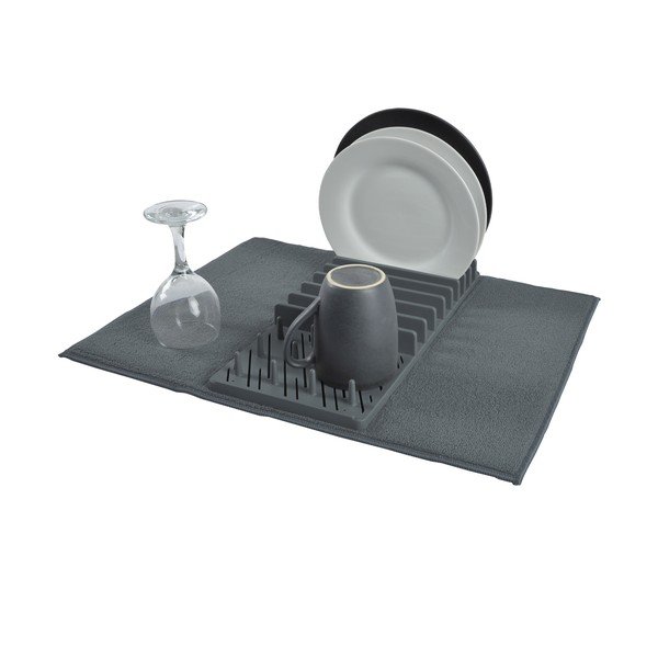 Tappetino scolapiatti grigio in plastica 50x38 cm – Homéa-image-1