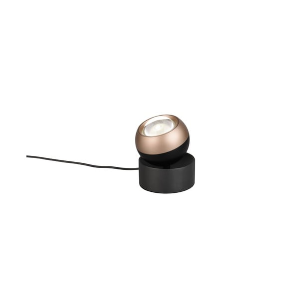 Lampada da tavolo LED nera e color bronzo (altezza totale 14 cm) Orbit – Trio Select-image-4
