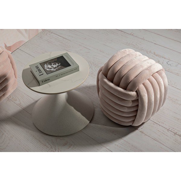 Poggiapiedi in velluto rosa chiaro Softy - Mauro Ferretti-image-1