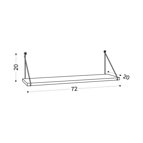 Mensola in noce naturale 72 cm Armoni - Kalune Design-image-3