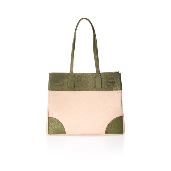 Borsa in pelle beige-verde Paul - Giorgio Costa-image-1