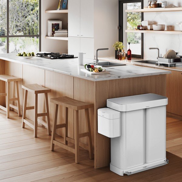 Contenitore per rifiuti in acciaio bianco 58 l - simplehuman-image-1