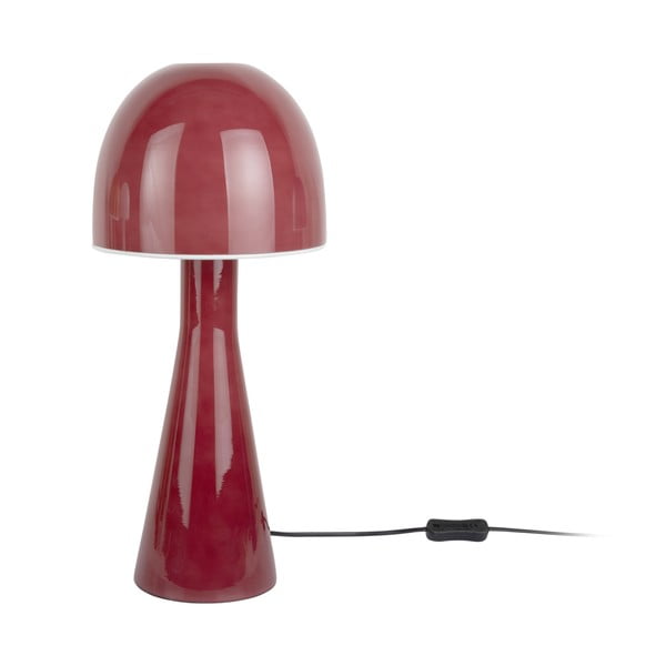 Lampada da tavolo rossa con paralume in vetro (altezza totale 45 cm) Bombin – Leitmotiv