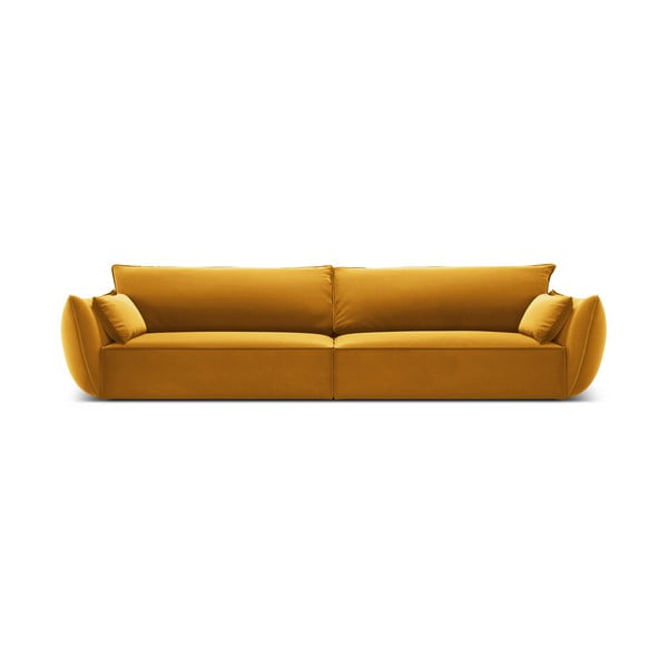 Divano color senape con rivestimento in velluto 248 cm Vanda – Mazzini Sofas