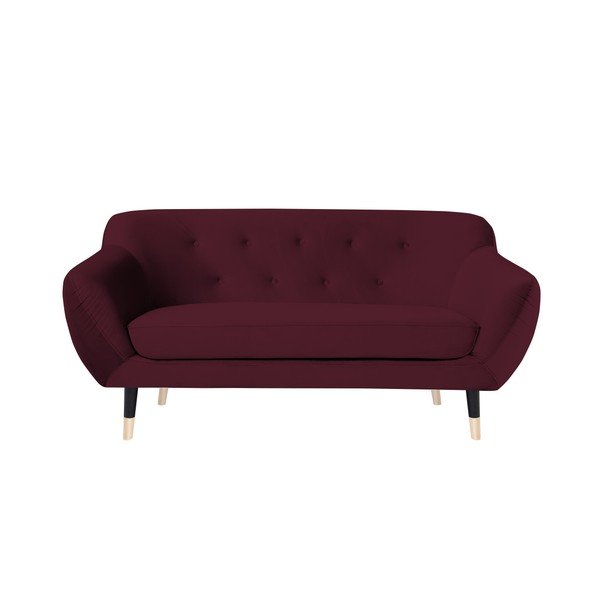 Divano rosso vino con gambe nere Amelie, 158 cm - Mazzini Sofas