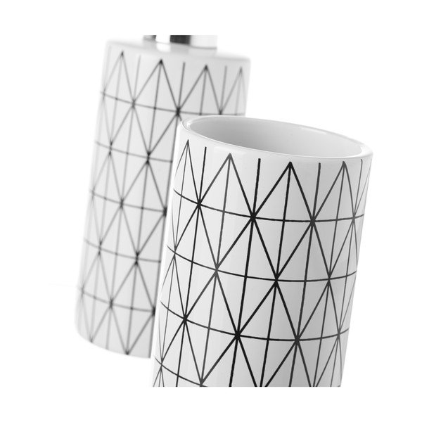 Set di tazze e dispenser di sapone in ceramica Unimasa Geometry Sense - Casa Selección-image-2