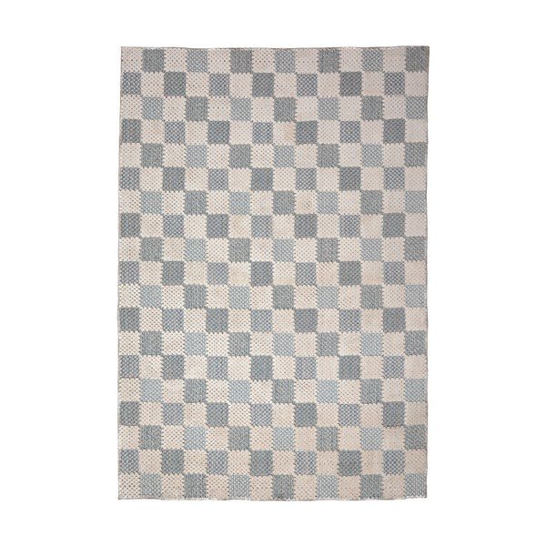 Tappeto blu in misto cotone lavabile 155x230 cm Muted Checkerboard – Flair Rugs