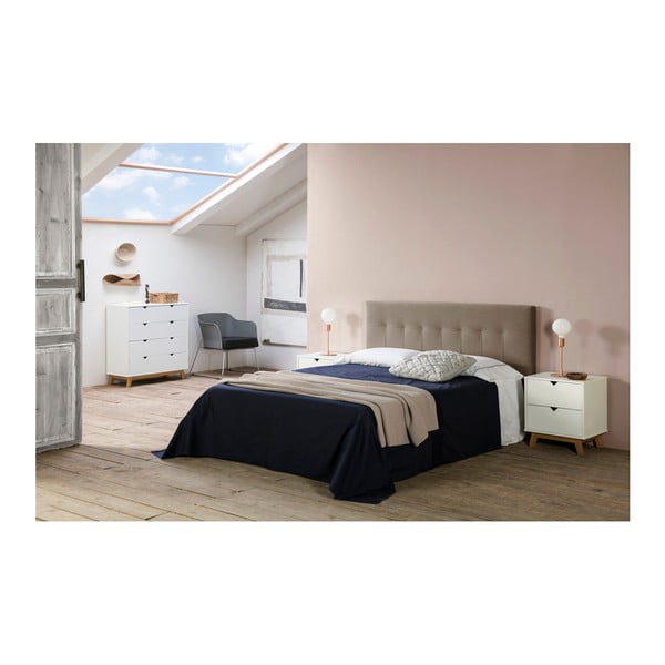 Comodino bianco con 2 cassetti Gaudi - Marckeric-image-2