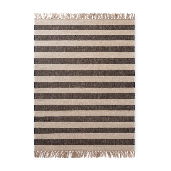 Tappeto nero/color crema in iuta reversibile/tessuto a mano 200x300 cm Playa – Hanse Home