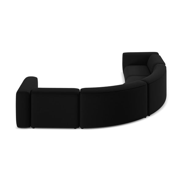 Divano angolare nero con rivestimento in velluto Ekahi – Makamii-image-4