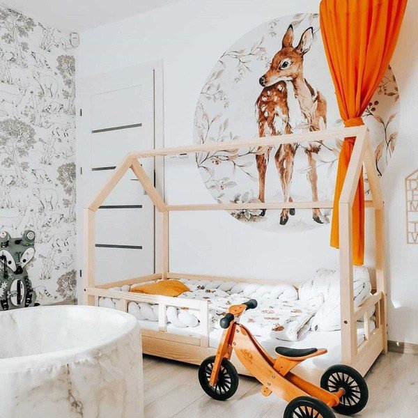 Adesivo murale per bambini Cervo in cerchio, ø 150 cm Dear in a Circle - Dekornik-image-2