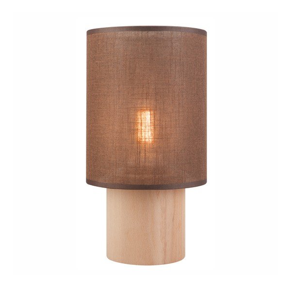 Lampada da tavolo marrone con paralume in tessuto, altezza 30 cm Ari - LAMKUR