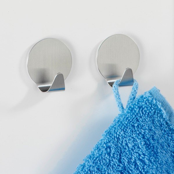 Set di 2 ganci da parete in acciaio inox opaco Maxi Round - Wenko-image-1