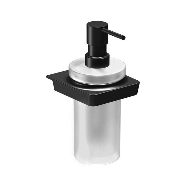 Distributore di sapone da parete in ottone bianco e nero, 250 ml Zen - Sapho