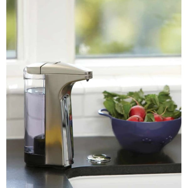 Dispenser automatico di sapone in metallo grigio 237 ml - simplehuman-image-1