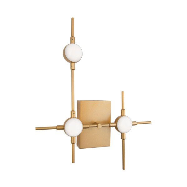 Lampada da parete LED dorata in metallo Atomo – Nova Luce