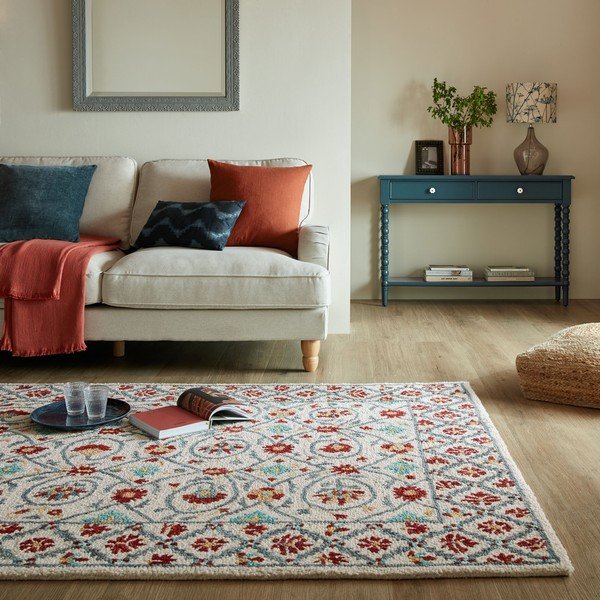 Tappeto in lana rosso e blu tessuto a mano 160x230 cm Iris Traditional - Flair Rugs-image-1