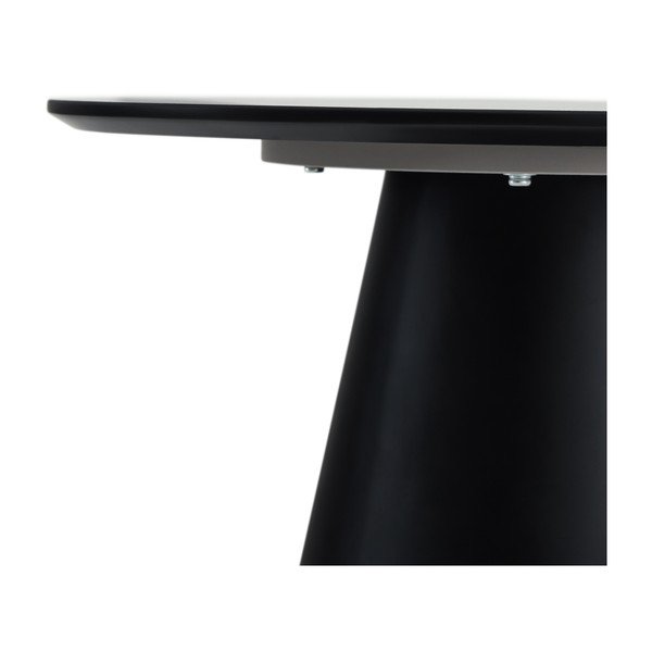 Tavolino in grigio chiaro e nero con piano in marmo ø 60 cm Tango - Furnhouse-image-3