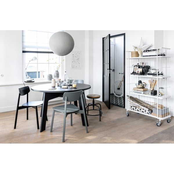 Sgabello grigio con seduta in legno di mango Spider - vtwonen-image-1