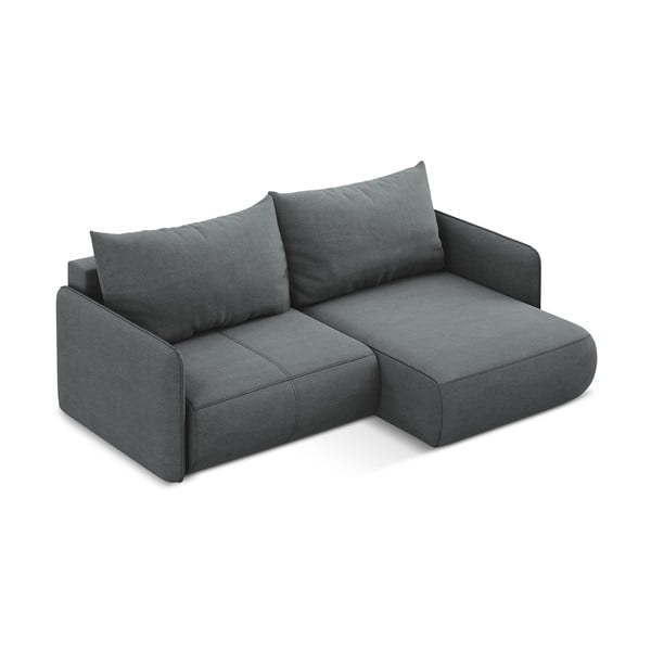 Divano angolare grigio allungabile/con contenitore (con penisola a destra) Nanea – Makamii-image-4