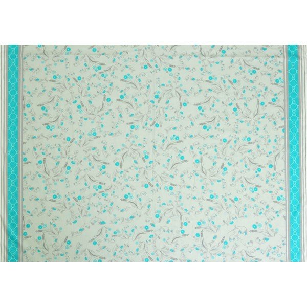 Biancheria da letto matrimoniale in cotone sateen bianco e blu 200x200 cm Turqiouse Flowers - Unknown-image-1