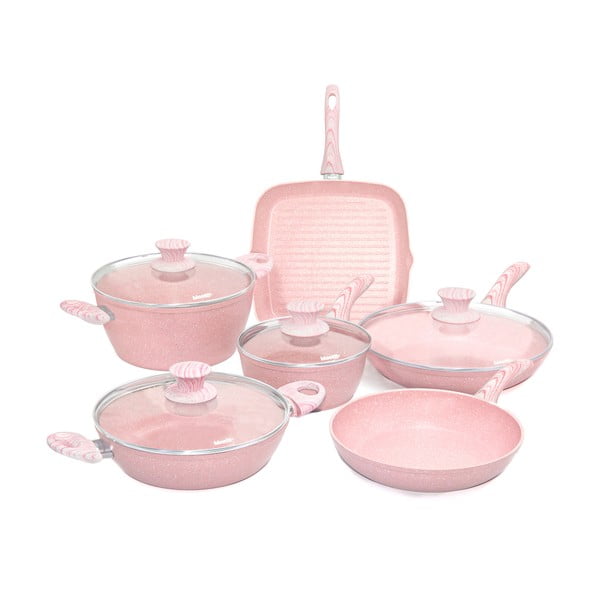 Set di pentole da 6 pezzi con coperchi Stonerose - Bisetti