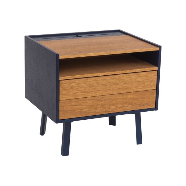 Comodino con dettagli in blu scuro Diamond - Ragaba