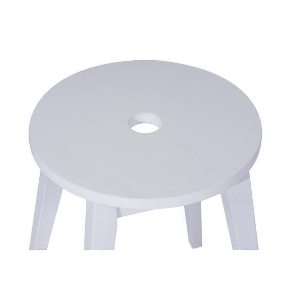 Sgabello in legno di gomma bianco Club - Bonami Essentials-image-2