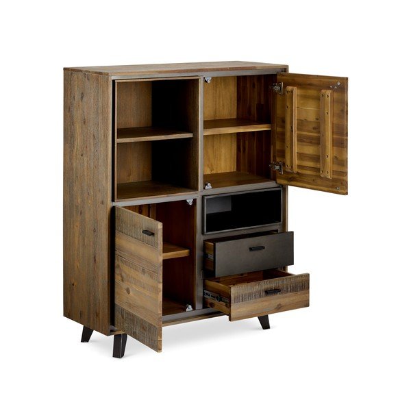 Cassettiera alta in legno di acacia Malaga Duo - Furnhouse-image-1
