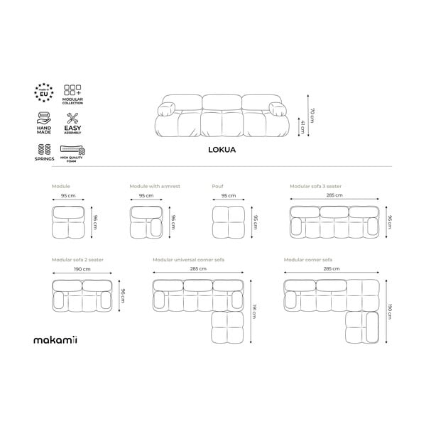 Poggiapiedi componibile arancione con rivestimento in velluto Lokua – Makamii-image-4