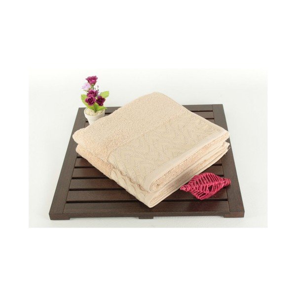 Set di 2 asciugamani da bagno Kalp marroni, 50x90 cm - Foutastic
