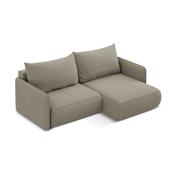 Divano angolare beige allungabile/con contenitore (con penisola a destra) Nanea – Makamii-image-4