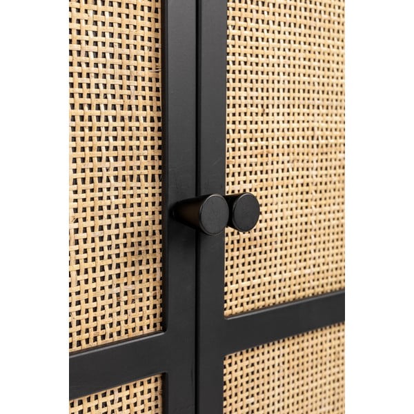 Cassettiera alta in rattan nero 80x100 cm Guuji - White Label-image-3