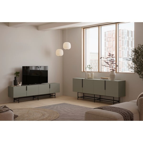 Mobile TV verde-grigio 200x54,5 cm Eldia - Marckeric-image-1