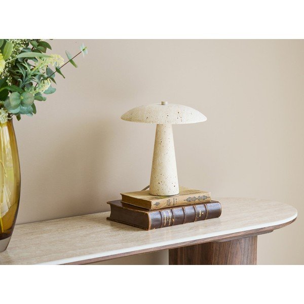Lampada da tavolo LED beige in pietra (altezza totale 25,5 cm) Consett – House Nordic-image-1
