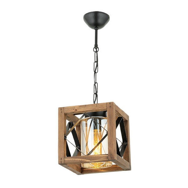 Lampada a sospensione in legno di carpino Zikzak Camlı - Opviq lights
