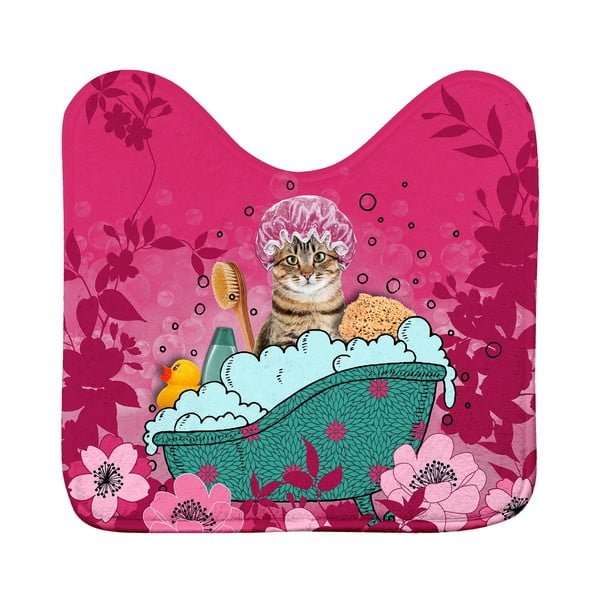 Tappetino da bagno rosa 45x45 cm Chatibulle - douceur d'intérieur