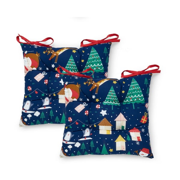 Set di 2 cuscini da seduta con motivo natalizio 40x40 cm Santa's Christmas Wonderland - Catherine Lansfield