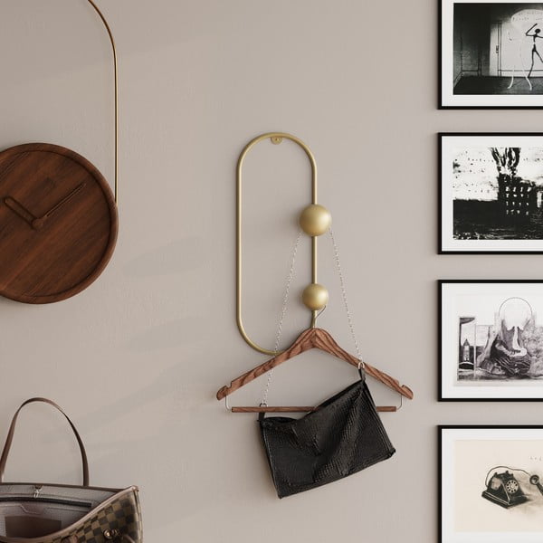 Attaccapanni da parete color oro in metallo Dama - Kalune Design-image-1