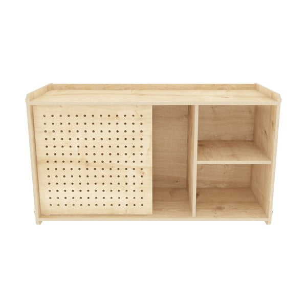 Libreria a parete in rovere decorato in colore naturale 65x30 cm Sima - Kalune Design