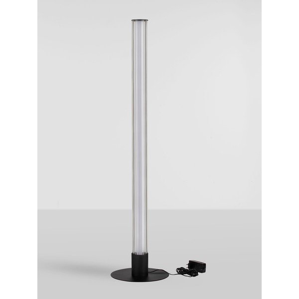 Lampada da terra LED nera opaca in alluminio con paralume in vetro con intensità regolabile (altezza totale 130 cm) Glovia – Nova Luce-image-4