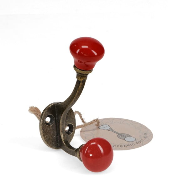 Attaccapanni da parete rosso in metallo 3 cm – Rex London-image-2