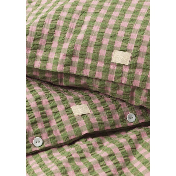 Biancheria da letto  verde e rosa in crêpe per letto singolo 140x200 cm Bæk&Bølge - JUNA-image-3