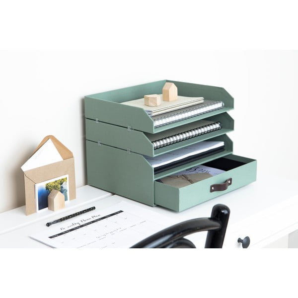 Organizer verde in cartone per cassetti/per documenti Walter Canvas Paper Laminate – Bigso-image-2
