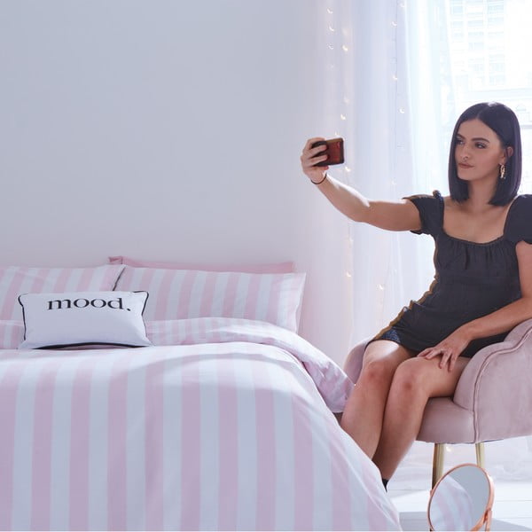 Set copripiumino e federa bianco e rosa per letto matrimoniale e per letto esteso 230x220 cm Stripe Tease – Sassy B-image-4