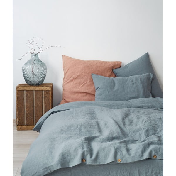 Copripiumino in lino azzurro, 140 x 200 cm Blue Fog - Linen Tales-image-1