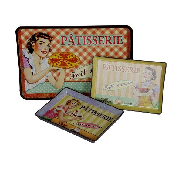 Set di 3 vassoi da pasticceria retrò - Antic Line