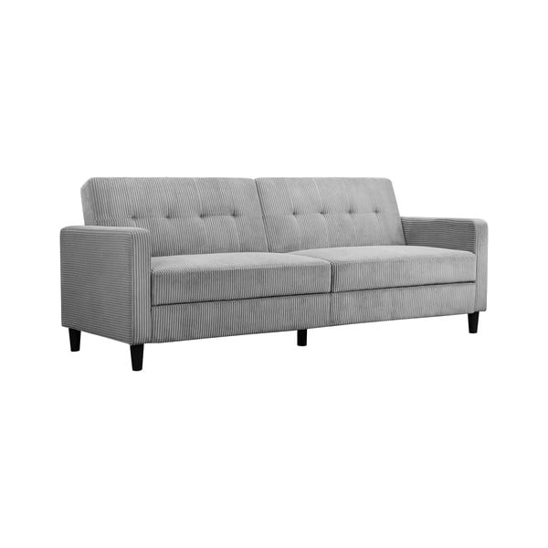 Divano letto in velluto a coste grigio chiaro 82 cm Hartford - Støraa