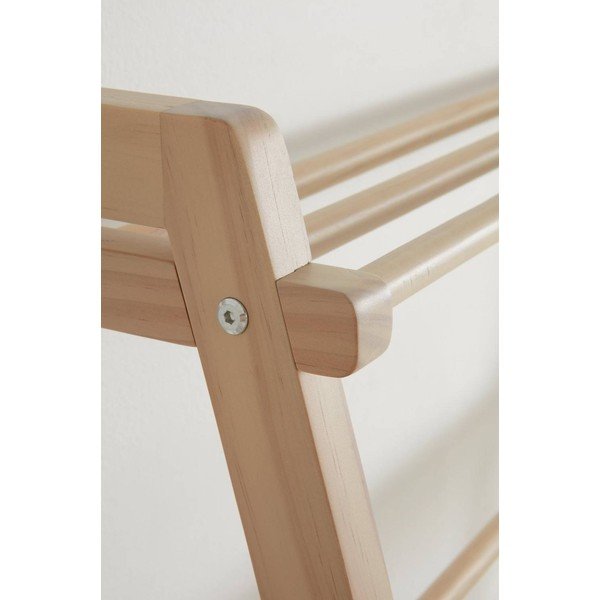 Scarpiera colore naturale chiaro in pino massiccio da parete 80x65x42 cm Eddison – Jotex-image-2
