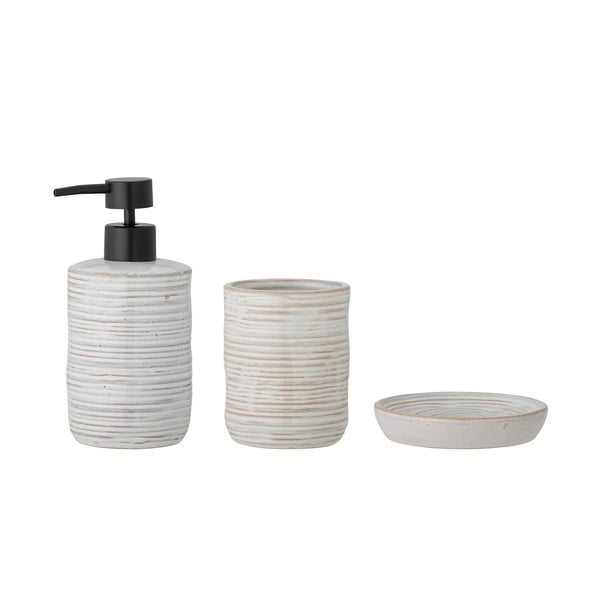 Set di accessori da bagno color crema in gres Winta - Bloomingville